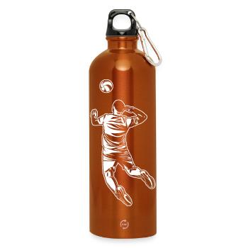 Volleyball player - Water Bottle with carabiner 750 ml - burnt orange - Front
