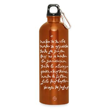 Solo Dios basta (oscura) - Trinkflasche mit Karabiner 750 ml - Orange - Vorne