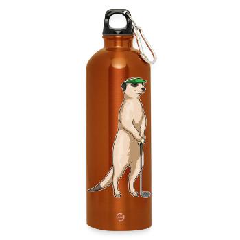 Erdmännchen Golf Golfschläger - Trinkflasche mit Karabiner 750 ml - Orange - Vorne