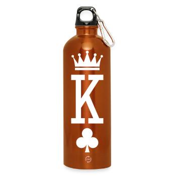 König der Karten (dunkel) - Trinkflasche mit Karabiner 750 ml - Orange - Vorne