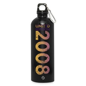 Édition limitée cadeau pour le 18e anniversaire 2008 - Gourde en inox avec mousqueton 750 ml - noir - Devant