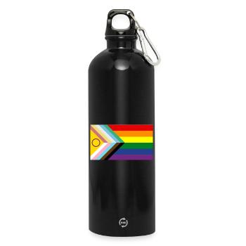 Disability Pride - Water Bottle with carabiner 750 ml - black - Front