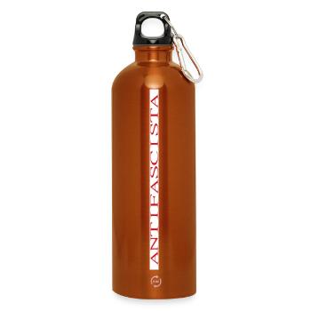 Lettrage antifasciste sur fond blanc vertical - Gourde en inox avec mousqueton 750 ml - orange - Devant