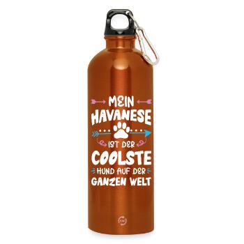 Havanese dog saying - Water Bottle with carabiner 750 ml - burnt orange - Front