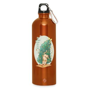 chat_sapin - Trinkflasche mit Karabiner 750 ml - Orange - Vorne