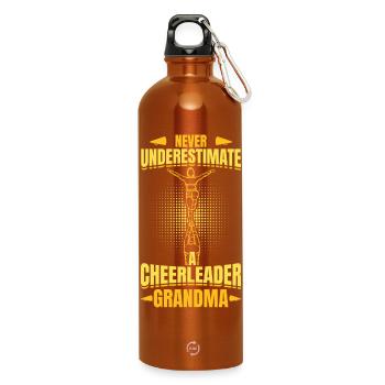 Cheerleader Grandmother - Water Bottle with carabiner 750 ml - burnt orange - Front