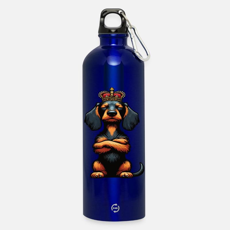 Rauhaardackel Dackel Dackelbesitzer Teckel Tekkel - Trinkflasche mit Karabiner 750 ml - Königsblau