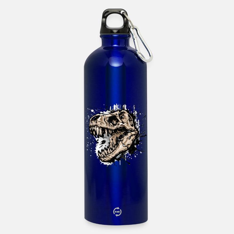 Trex / T-Rex Dinosaure - Gourde en inox avec mousqueton 750 ml - bleu roi