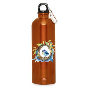 Oiseau - Gourde en inox avec mousqueton 750 ml - orange - Devant