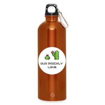 Unsere Stachelige Liebe Pixelkunst - Trinkflasche mit Karabiner 750 ml - Orange - Vorne