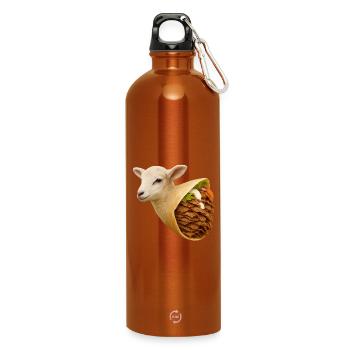 Brochette d’agneau | Réduction de la consommation de viande - Gourde en inox avec mousqueton 750 ml - orange - Devant