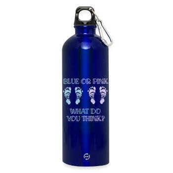 gender reveal party - Water Bottle with carabiner 750 ml - royal blue - Front