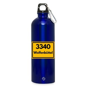 ANCIEN CODE POSTAL RETRO 3340 WOLFENBÜTTEL - Gourde en inox avec mousqueton 750 ml - bleu roi - Devant