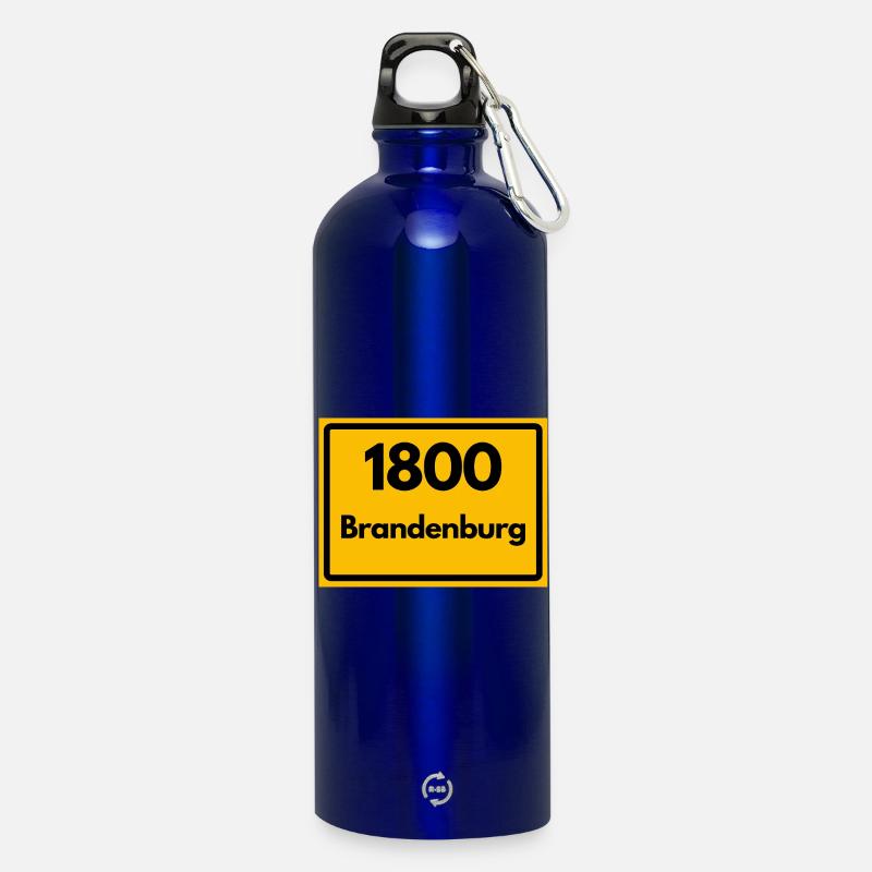 ANCIEN CODE POSTAL 1800 BRANDENBURG AN D. HAVEL - Gourde en inox avec mousqueton 750 ml - bleu roi