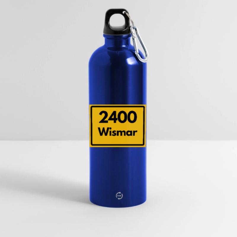 OLD POSTCODE POSTCODE RETRO 2400 WISMAR HEIMAT Water Bottle with carabiner 750 ml