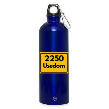 OLD POSTCODE POSTCODE RETRO 2250 USEDOM HEIMAT - Water Bottle with carabiner 750 ml - royal blue - Front