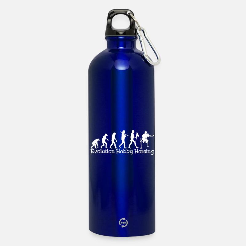 Evolution Hobby Horsing (white) - Water Bottle with carabiner 750 ml - royal blue