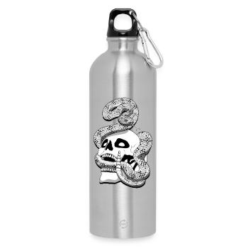 Serpent à sonnette et crâne - Trinkflasche mit Karabiner 750 ml - Lightsilver - Vorne