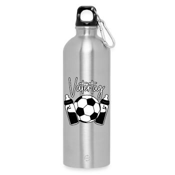 Vatertag Fußball - Trinkflasche mit Karabiner 750 ml - Lightsilver - Vorne