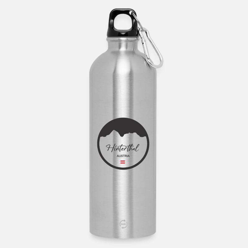 Hinterthal in dunkelgrau! - Trinkflasche mit Karabiner 750 ml - Lightsilver