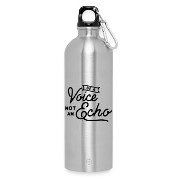 Sei eine Stimme, kein Echo – Führungsintegrität - Trinkflasche mit Karabiner 750 ml - Lightsilver - Vorne