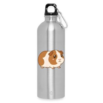 guinea pig - Water Bottle with carabiner 750 ml - silver - Front