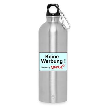Keine Werbung powered by - Trinkflasche mit Karabiner 750 ml - Lightsilver - Vorne
