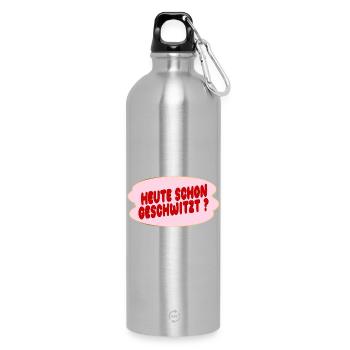 Schwitzen - Trinkflasche mit Karabiner 750 ml - Lightsilver - Vorne