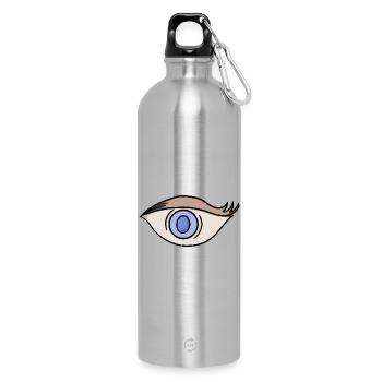 Œil bleu vif - Gourde en inox avec mousqueton 750 ml - argent clair - Devant
