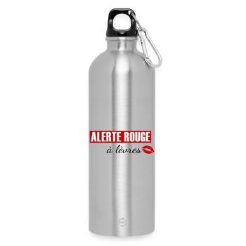 Alerte rouge à lèvres - Gourde en inox avec mousqueton 750 ml - argent clair - Devant