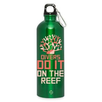 Diving Diver Snorkeling Recreational Diver - Water Bottle with carabiner 750 ml - kelly green - Front