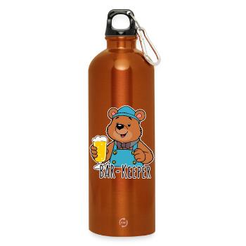 The bear keeper has a cold beer for you! - Water Bottle with carabiner 750 ml - burnt orange - Front
