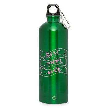 Best Mom Ever - Water Bottle with carabiner 750 ml - kelly green - Front