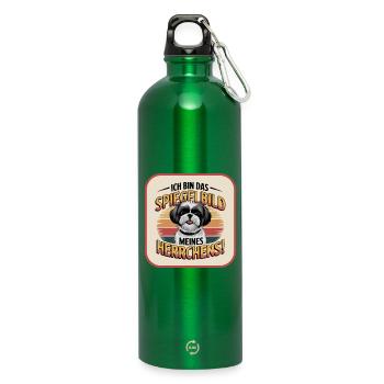 Shih Tzu Das Spiegelbild meines Herrchens Hund - Trinkflasche mit Karabiner 750 ml - Kelly Green - Vorne