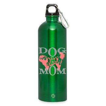 Motif Chien - Gourde en inox avec mousqueton 750 ml - vert - Devant