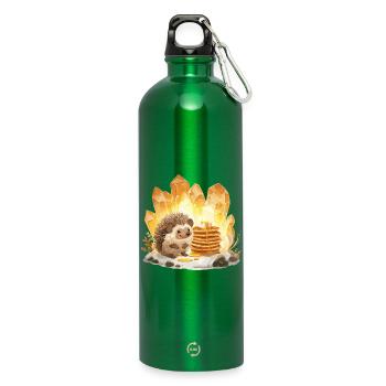 Hérisson & Cristaux Pancake - Gourde en inox avec mousqueton 750 ml - vert - Devant