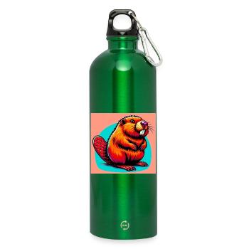 castor - Gourde en inox avec mousqueton 750 ml - vert - Devant