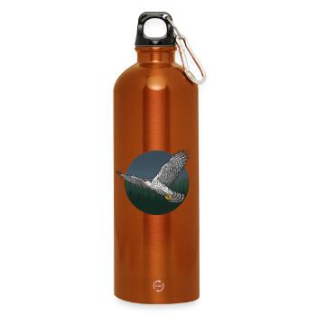 Goshawk Accipiter Gentilis Bird of Prey - Water Bottle with carabiner 750 ml - burnt orange - Front