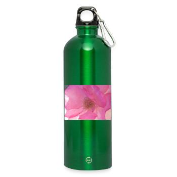 Sanfte Rosenblüte in Pink - Trinkflasche mit Karabiner 750 ml - Kelly Green - Vorne