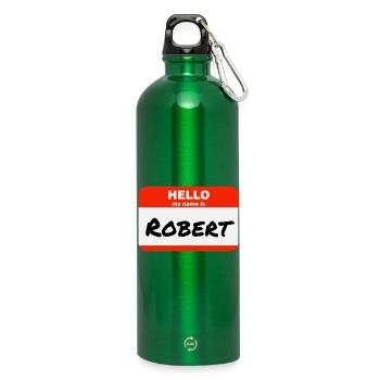 Bonjour, je m’appelle Robert Étiquette Étiquette Étiquette - Gourde en inox avec mousqueton 750 ml - vert - Devant