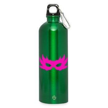 Venezianische Maske - Trinkflasche mit Karabiner 750 ml - Kelly Green - Vorne
