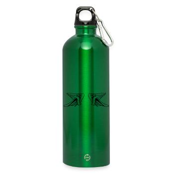 Design 15 (Flügelset, eng) - Trinkflasche mit Karabiner 750 ml - Kelly Green - Vorne