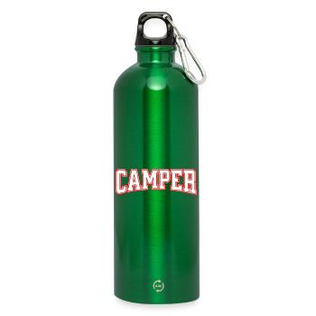 Campeur - Gourde en inox avec mousqueton 750 ml - vert - Devant