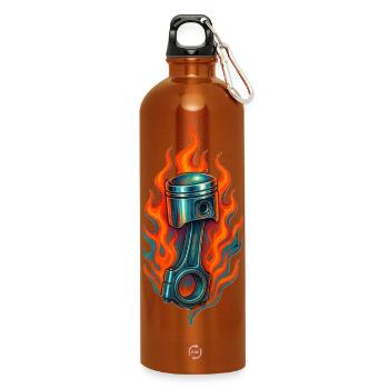 Kolben_in_Feuer - Trinkflasche mit Karabiner 750 ml - Orange - Vorne