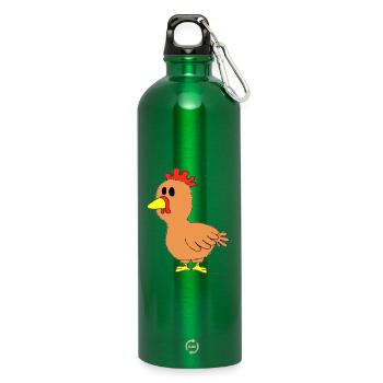 Huhn / Chicken - Trinkflasche mit Karabiner 750 ml - Kelly Green - Vorne