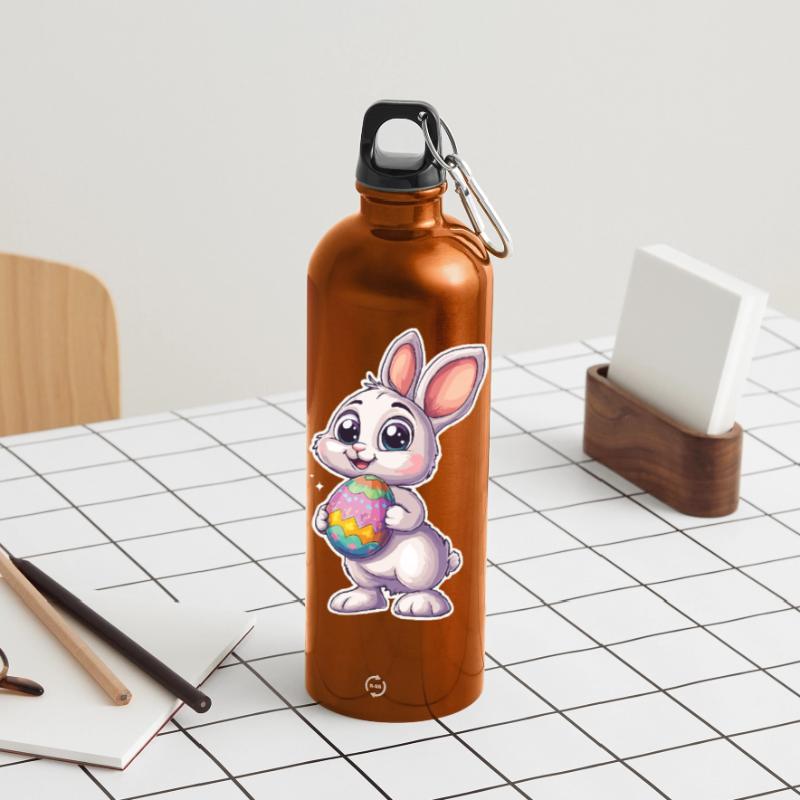 Cute Easter Bunny Cool Easter Bunny Easter Shirt Water Bottle with carabiner 750 ml