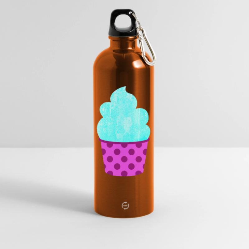 Eis Eiscreme Eiskrem Dots Punkte Softeis Sommer Trinkflasche mit Karabiner 750 ml