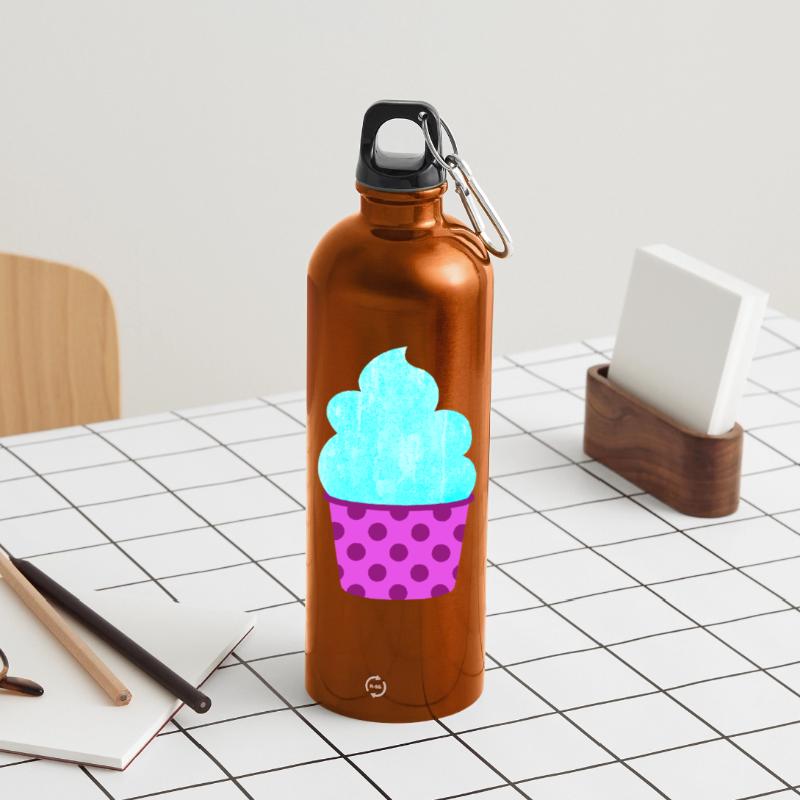 Eis Eiscreme Eiskrem Dots Punkte Softeis Sommer Trinkflasche mit Karabiner 750 ml