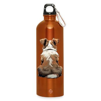 Australian Shepherd - Water Bottle with carabiner 750 ml - burnt orange - Front
