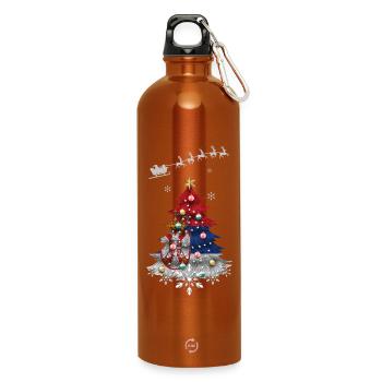 Sapin de Noël avec drapeau serbe - Gourde en inox avec mousqueton 750 ml - orange - Devant